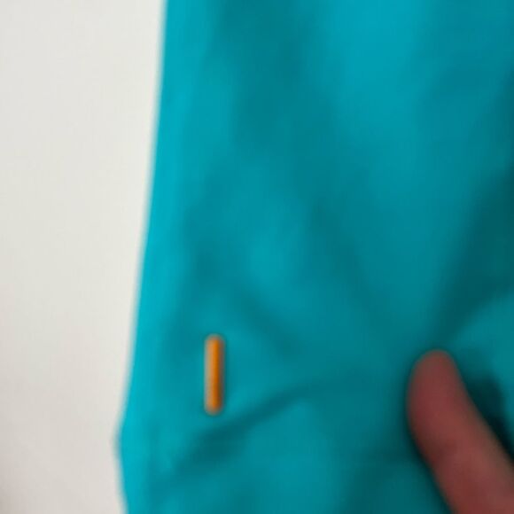 Lucy teal workout top, very slimming and tight, bra support, size Small - Picture 6 of 7